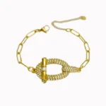 Pave Rhinestone Toggle Link Bracelet