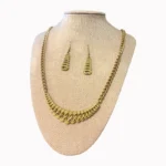 Sculptural Chain Link Necklace and Earrings Set